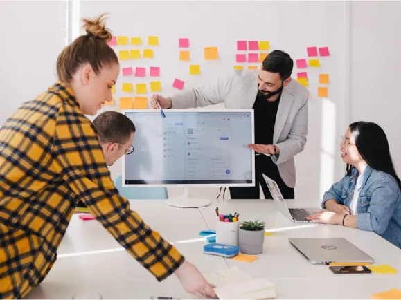 4 people in a meeting